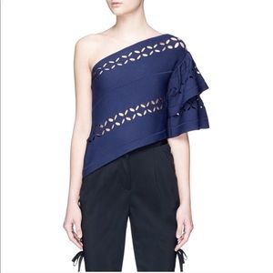 Self Portrait navy blue top (size 2)